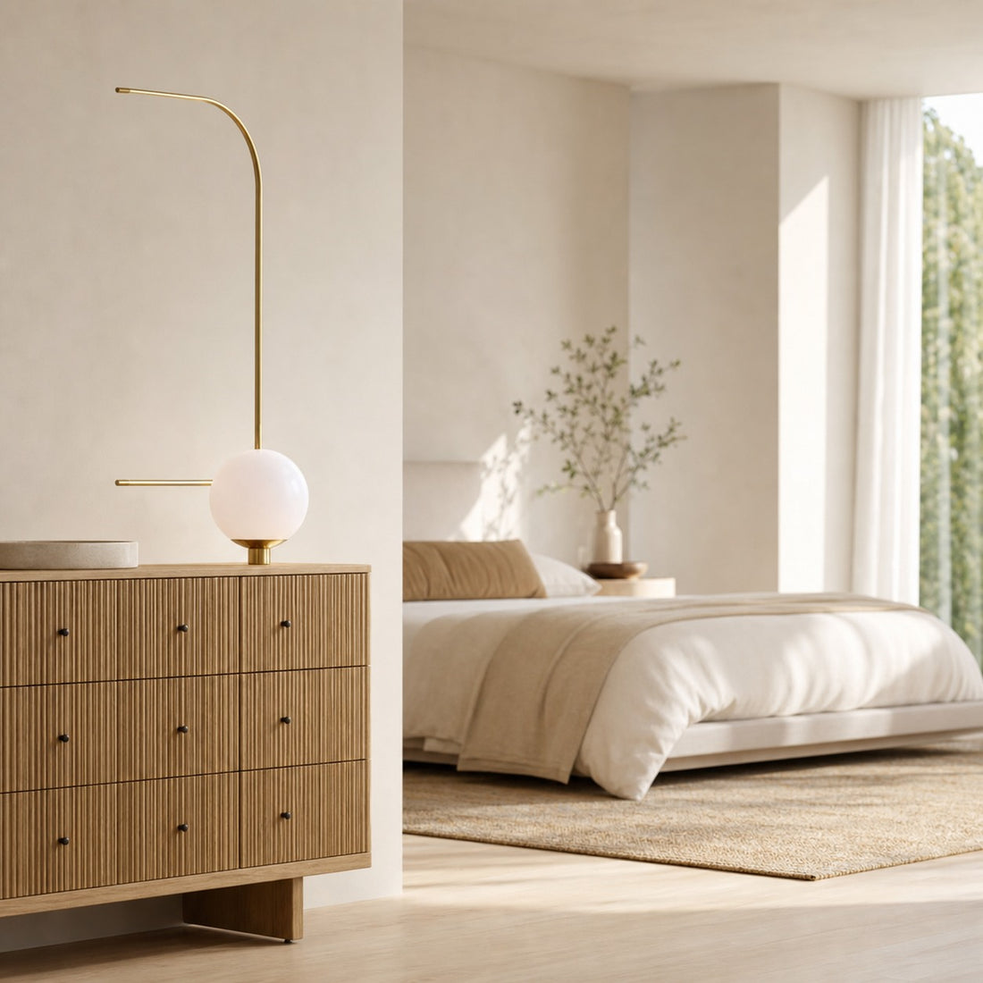 Brivana Sconce Wall Light - Brass Modern Lighting for Bedroom & Hallway
