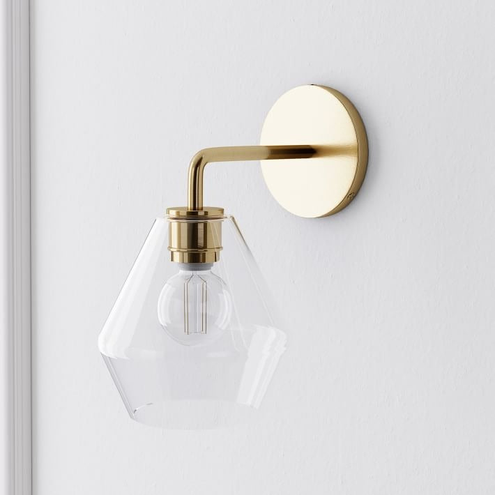 Merin Sculptural Milk Glass Geometric Wall Lamp