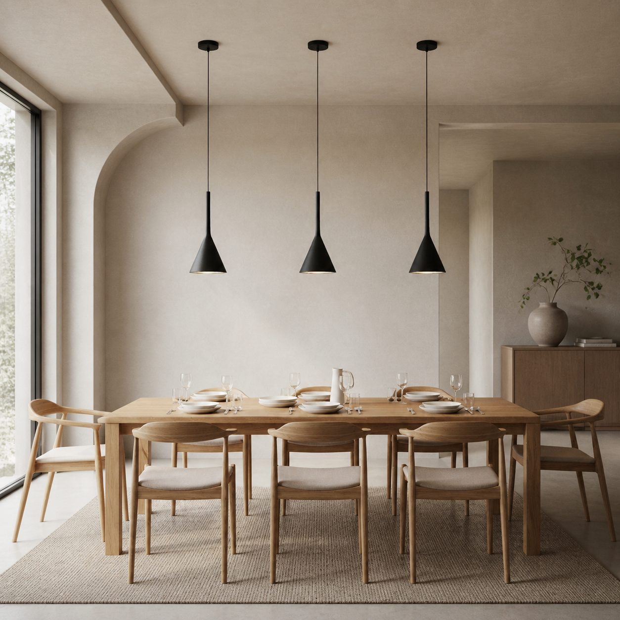 Alphomo Industrial Pendant Light - Minimalist Hanging Lamp for Kitchen Island and Dining Table N04