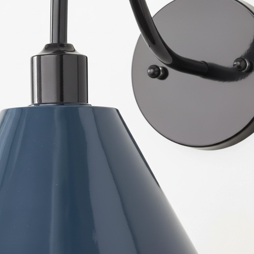 Narix Tapered Metal Wall Sconce - Clean Industrial Design in Contemporary Style for Bedroom and Lounge