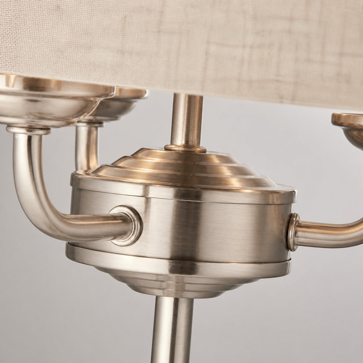 Tela 1‑Light and 3‑Light Table Lamp – Modern Linen & Metal for Bedside or Living Room