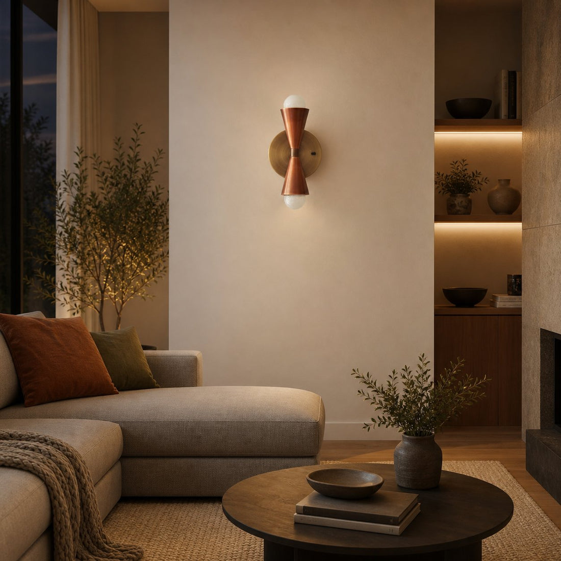 Pyralis Cone Linear Statement Wall Sconce - Modern Two Light Fixture