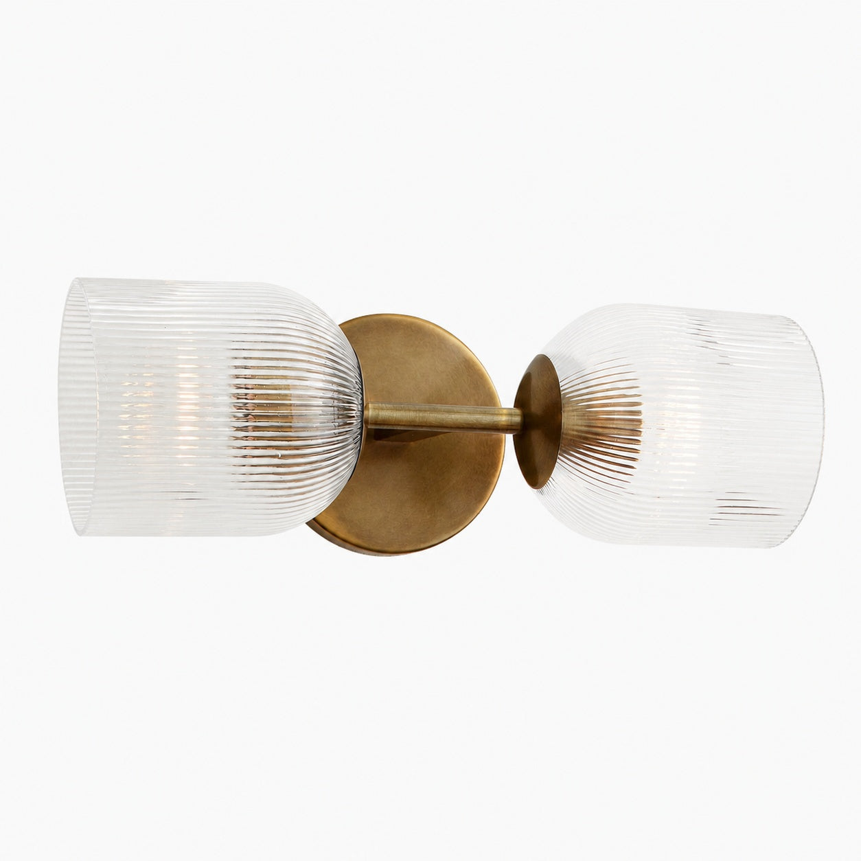 Bravira Ribbed Glass Sconce - Metal Wall Light with Clear Glass Shade