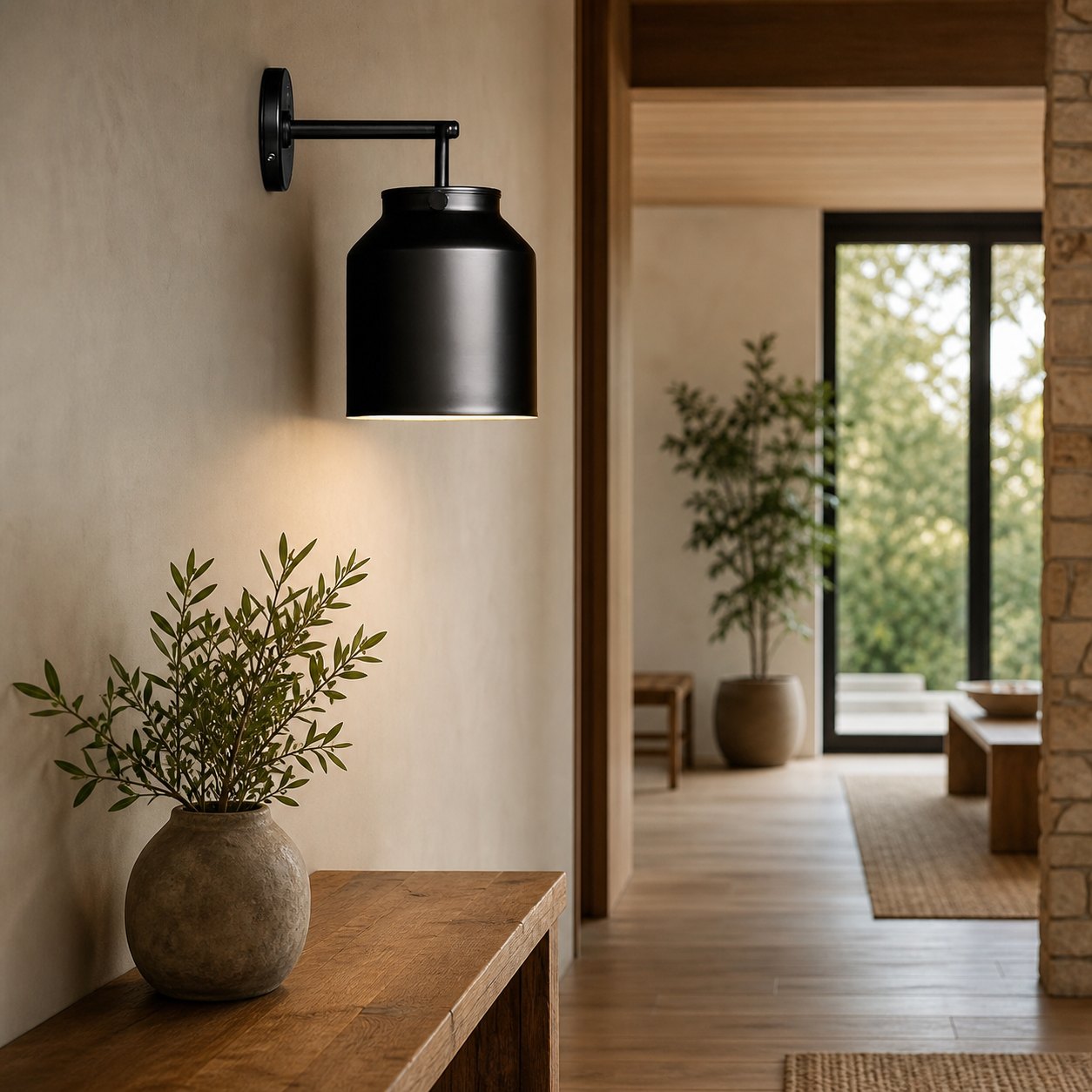 Hanton Minimalist Outdoor Wall Light - Matte Metal Industrial Sconce for Modern Spaces