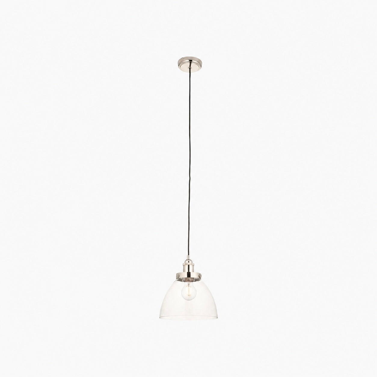 Novera Art Deco Dome Adjustable Height Glass Shade Pendant Light - Living Room
