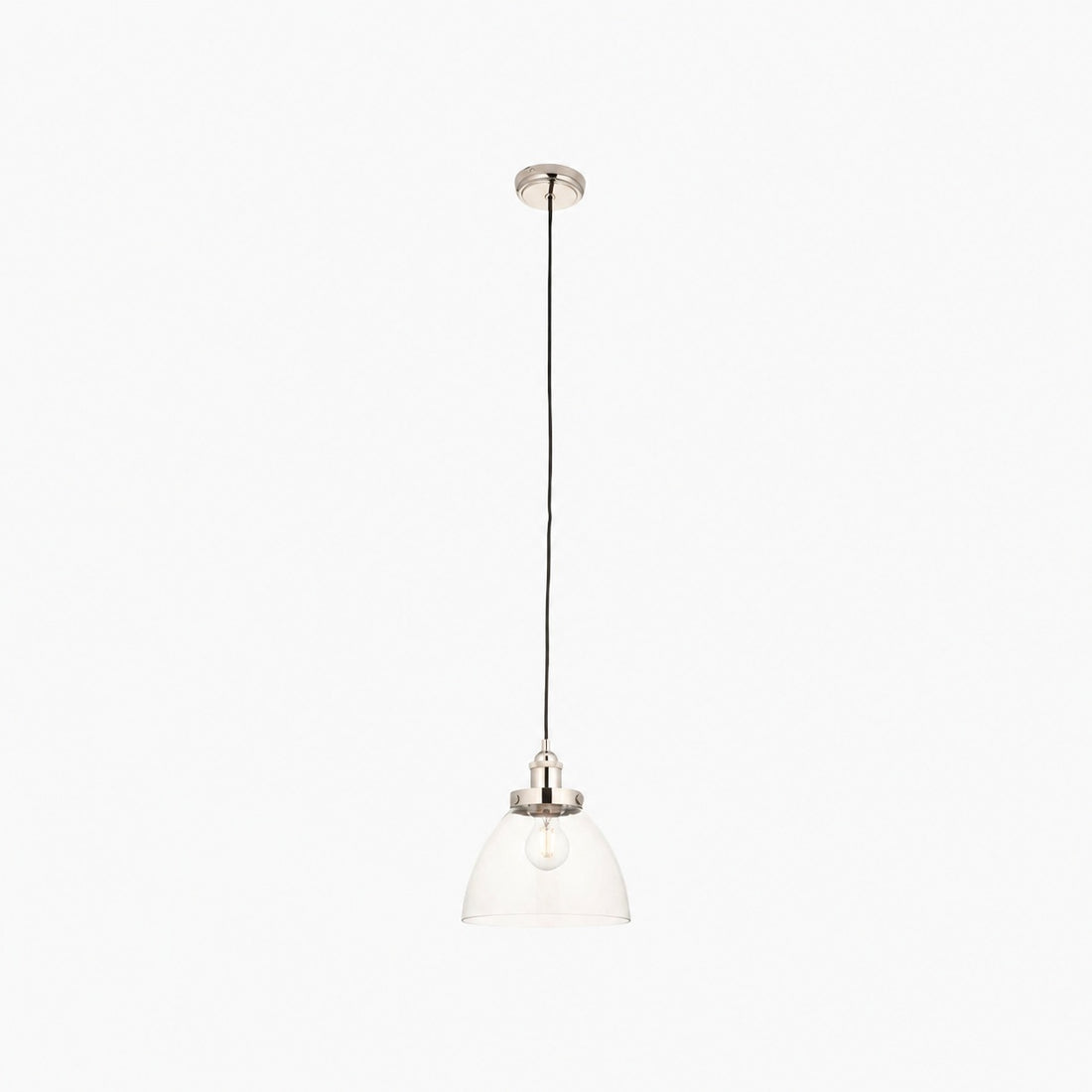 Novera Art Deco Dome Adjustable Height Glass Shade Pendant Light - Living Room