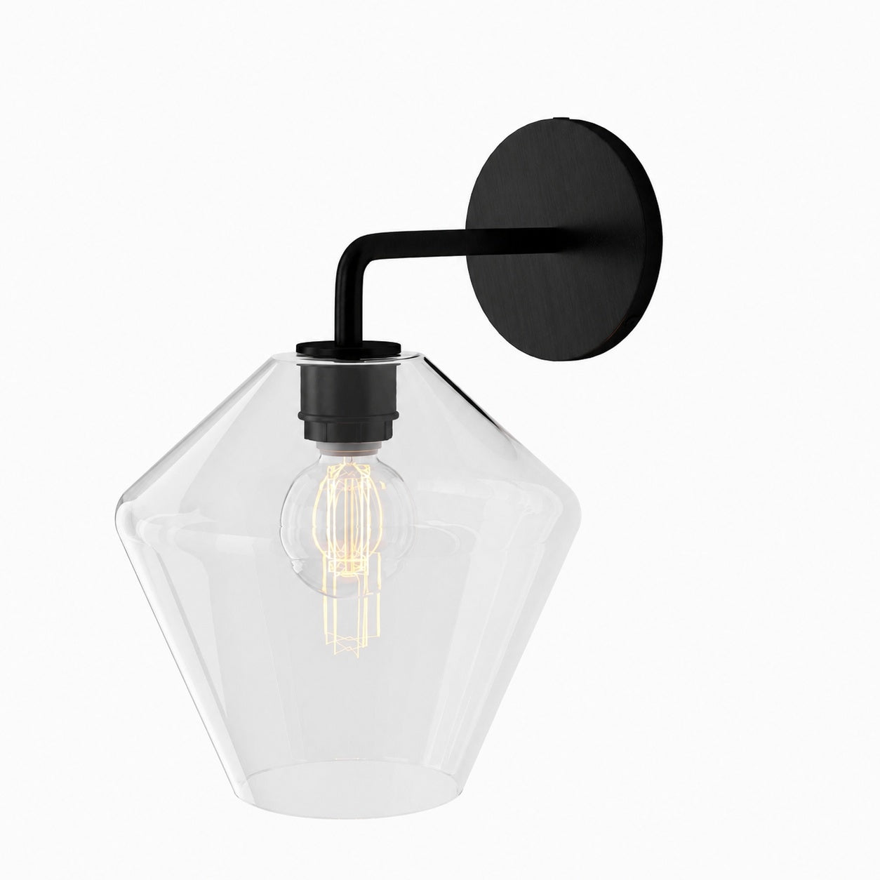 Merin Sculptural Milk Glass Geometric Wall Lamp