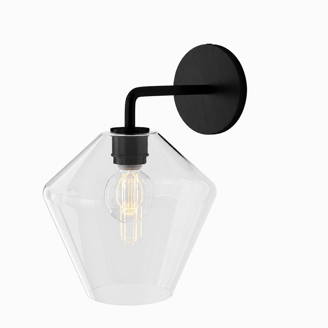 Merin Sculptural Milk Glass Geometric Wall Lamp