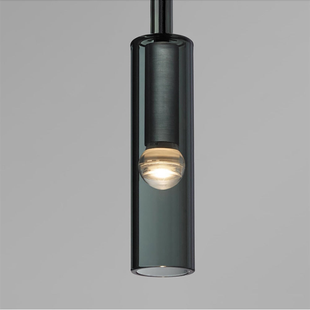 Modern Cylindrical Glass Pendant Light