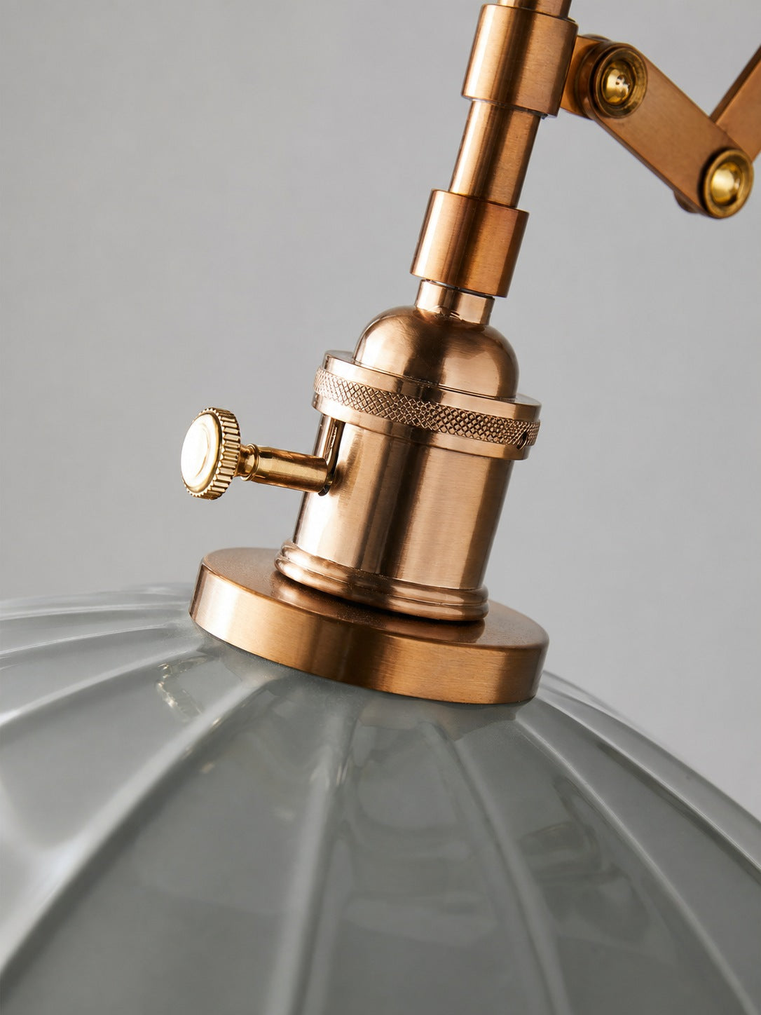 Furium Scalloped Accordian Plug-In Sconce - Brass Wall Light Elegance