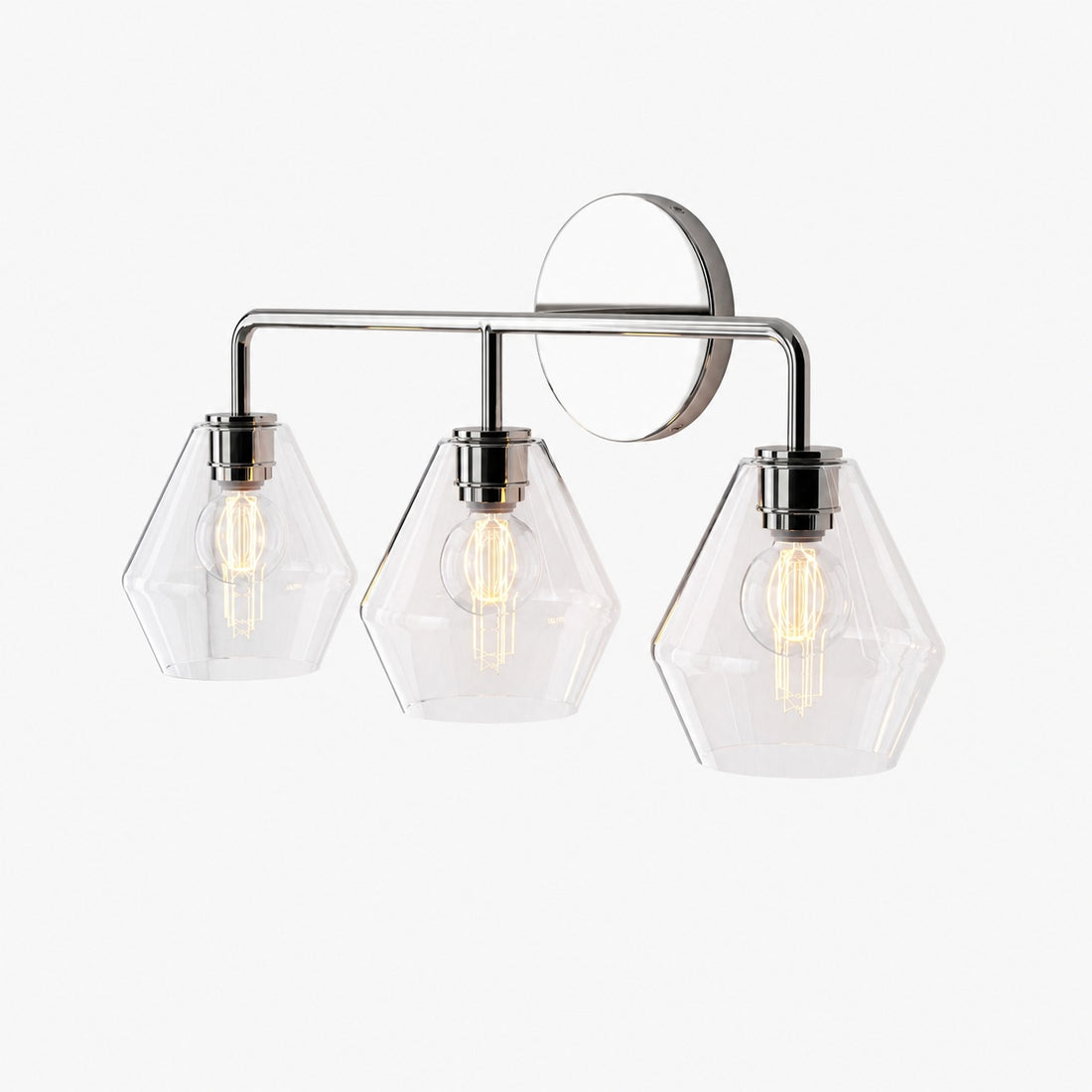Merin Multi Head Dressing Table Wall Lamp - Metal And Glass Sculptural Lamp