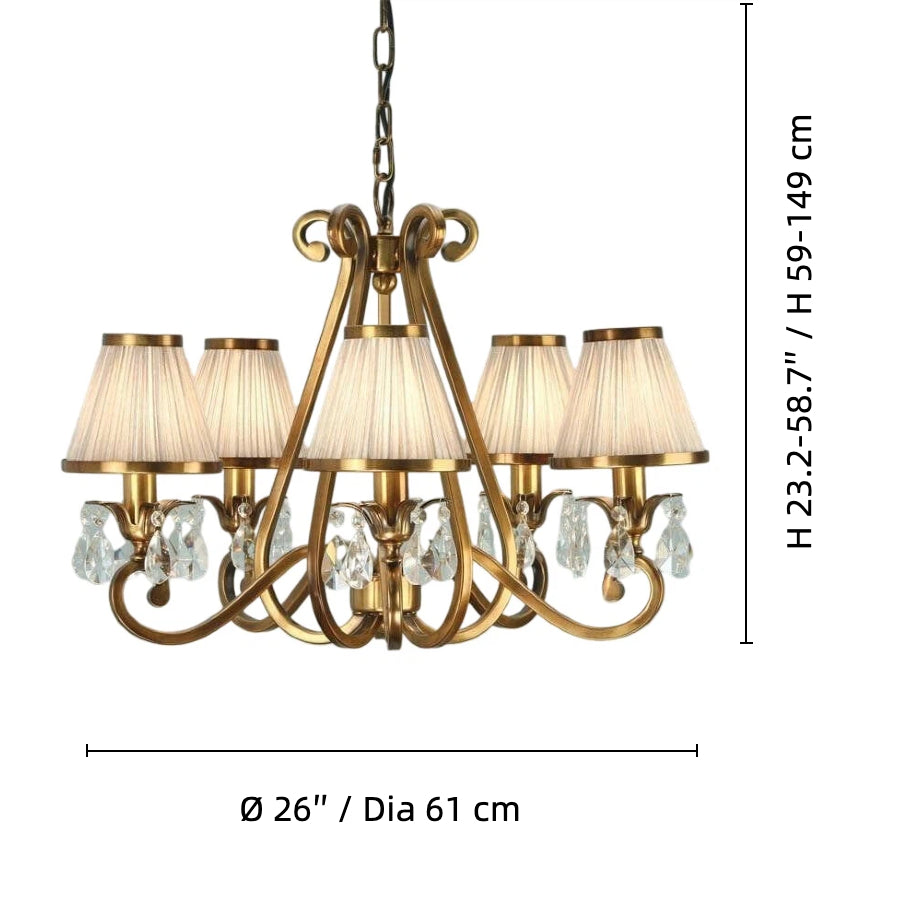 Talonis Multi-light Fabric Chandelier - Elegant Metal Curved Arms for Dining and Living