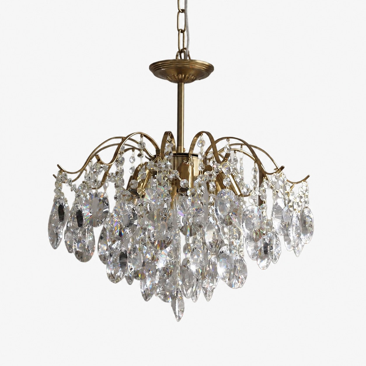 Vintage Sumptuous Teardrop Crystal Chandelier