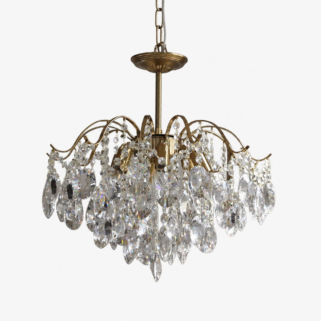 Vintage Sumptuous Teardrop Crystal Chandelier
