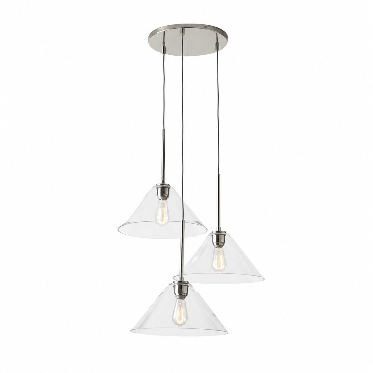 Conica 3-Light Cone Chandelier - Sculptural Glass Pendant Lighting Modern Style
