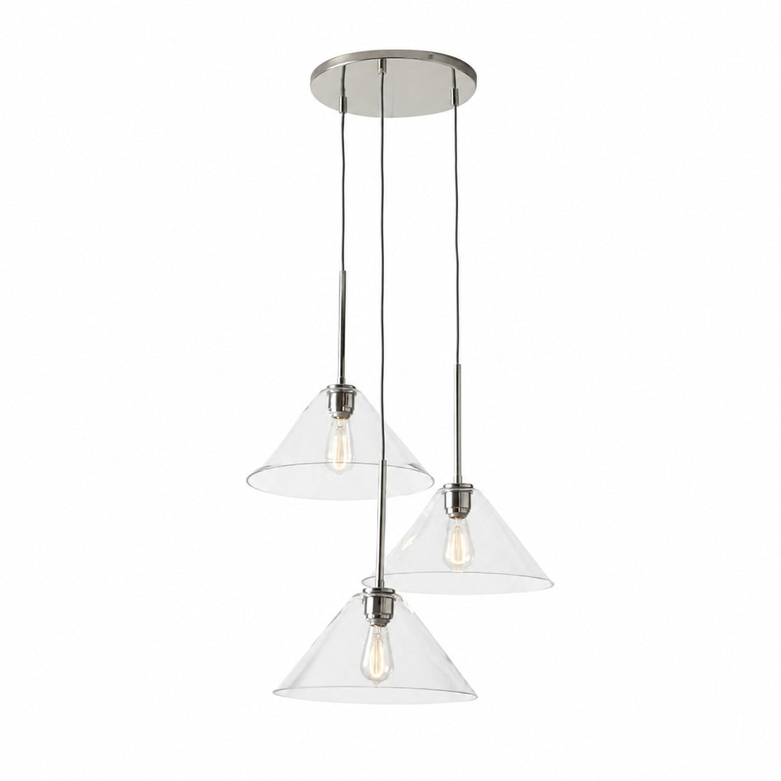 Conica 3-Light Cone Chandelier - Sculptural Glass Pendant Lighting Modern Style