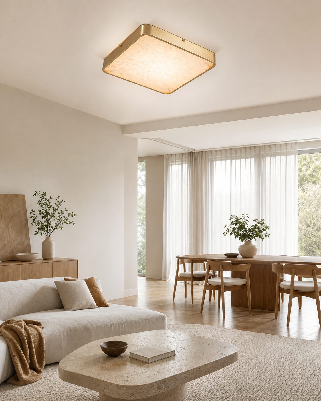Geometric Alabaster Recessed Ceiling Light