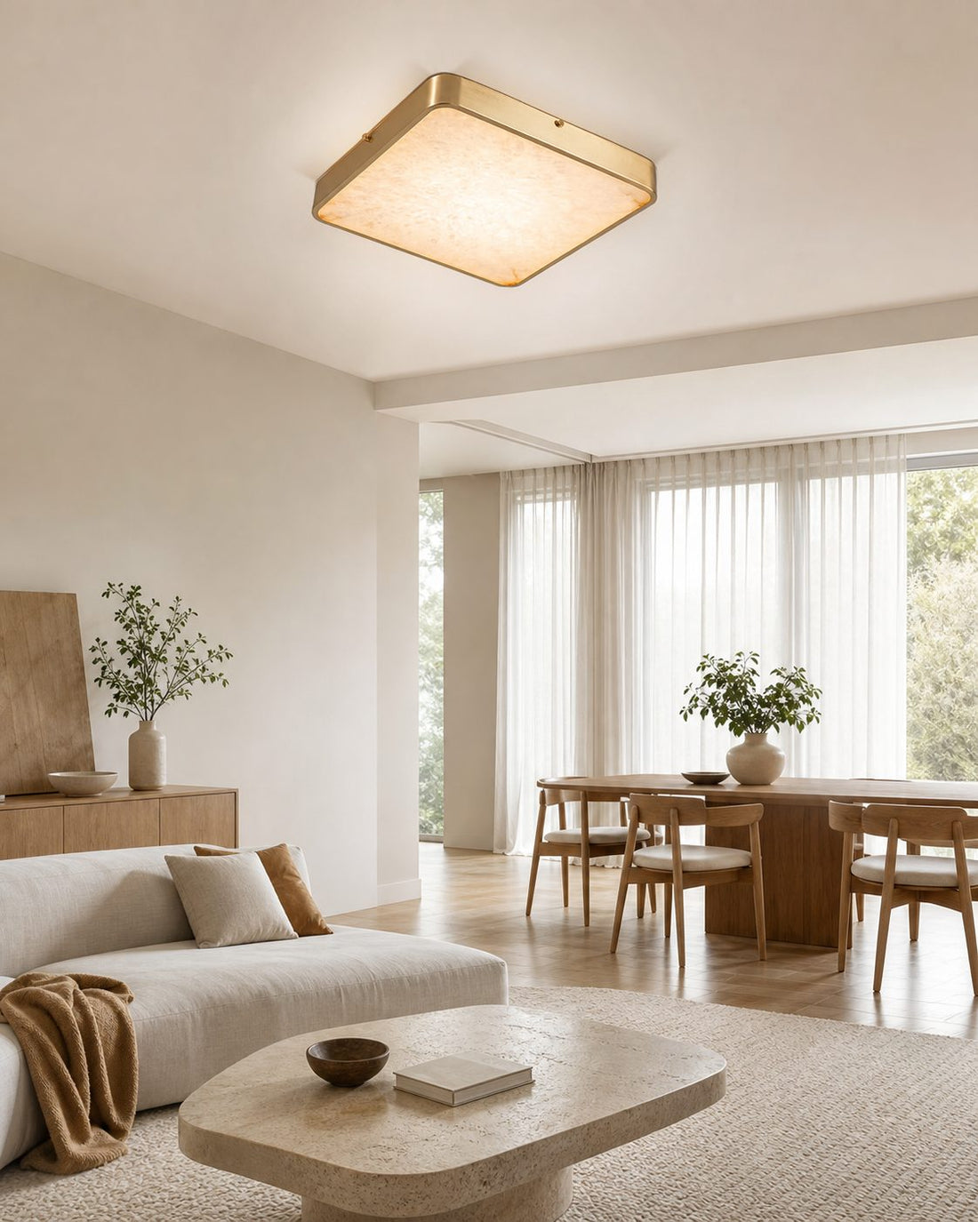 Geometric Alabaster Recessed Ceiling Light