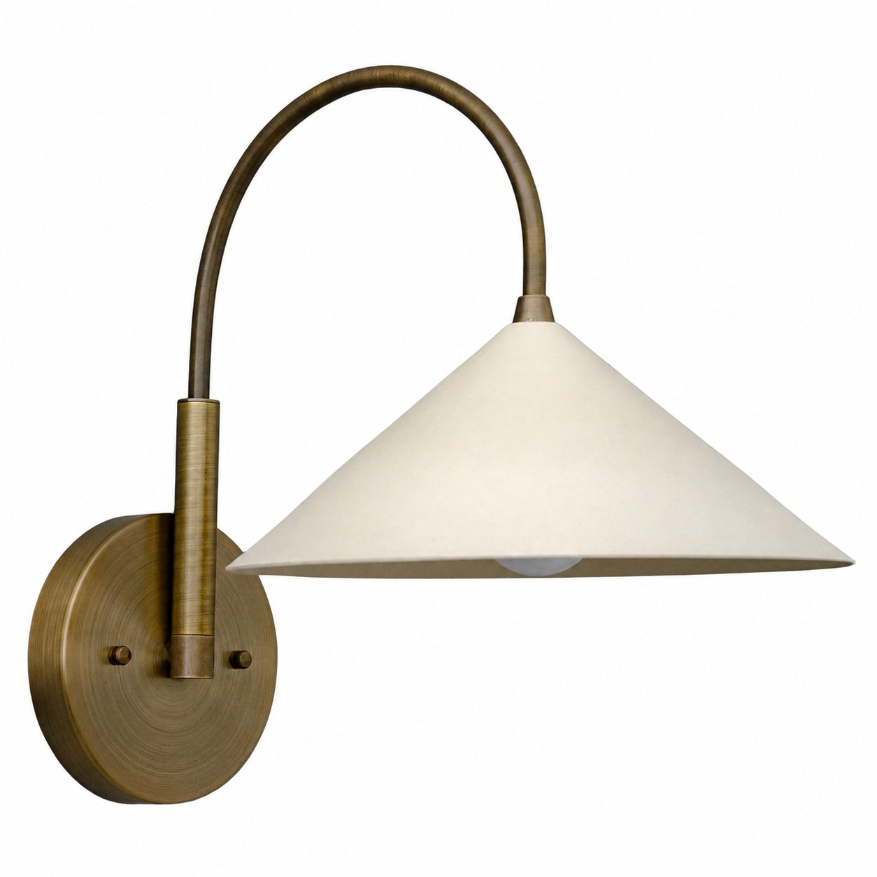 Curva Metal Vintage Wall Sconce  - Elegant Cone Shade for Bedrooms