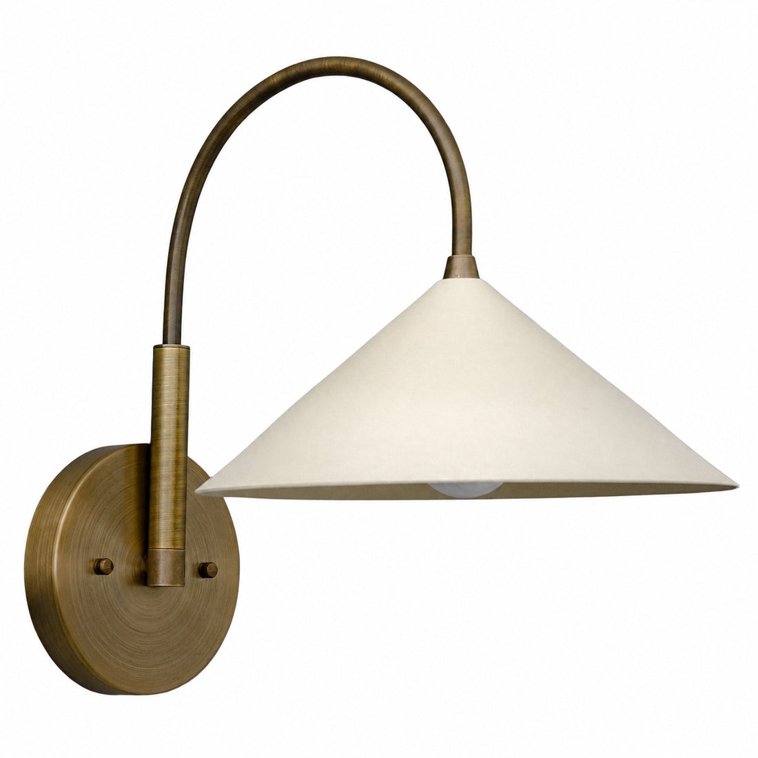 Curva Metal Vintage Wall Sconce  - Elegant Cone Shade for Bedrooms