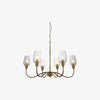 Clarione Art Deco 6-Light Linear Chandelier with Blown Glass Shades for Kitchen