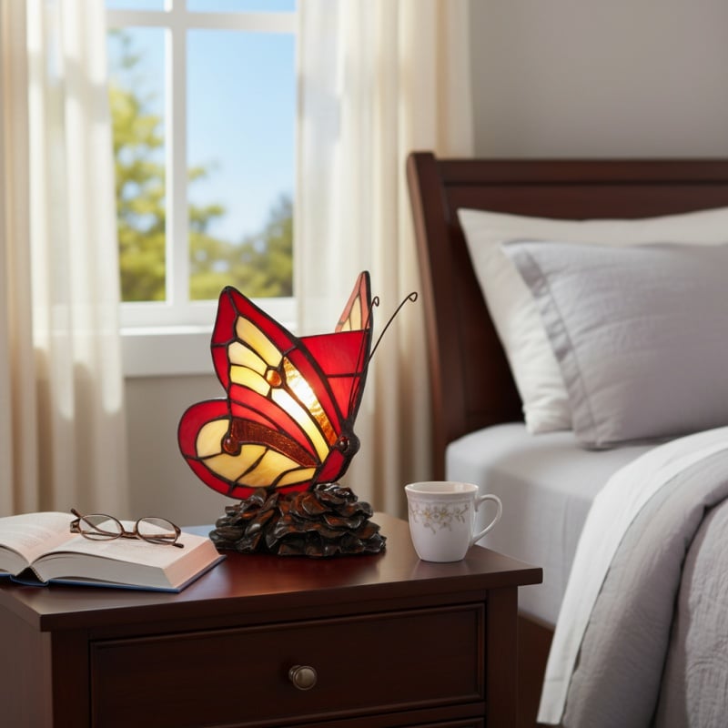 TF Butterfly Table Lamp – Nature-Inspired Glass Design Perfect for Living Rooms or Hallways