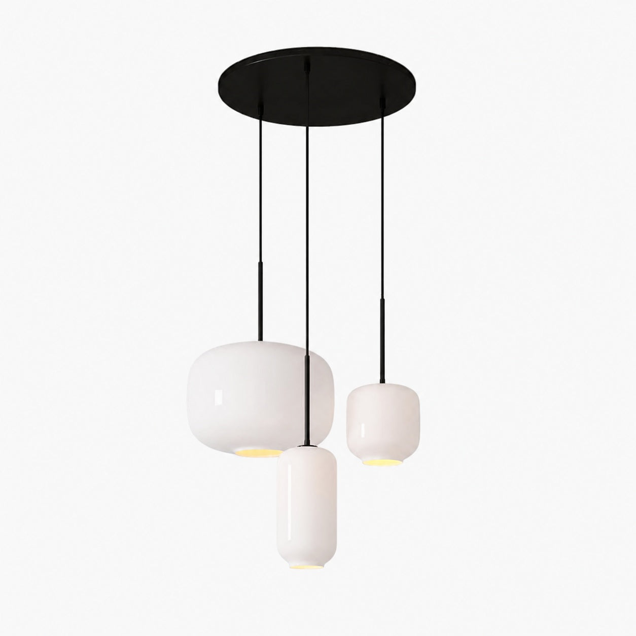 Lumivelle Pebble Glass Chandelier - 3-Light Modern Pendant Style