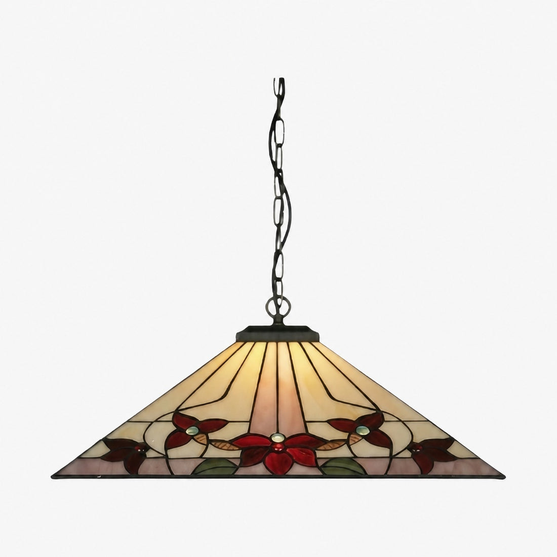 TF Camillo Classic Patterned Pendant Light – Stained Glass Lamp for Bedroom or Hallway