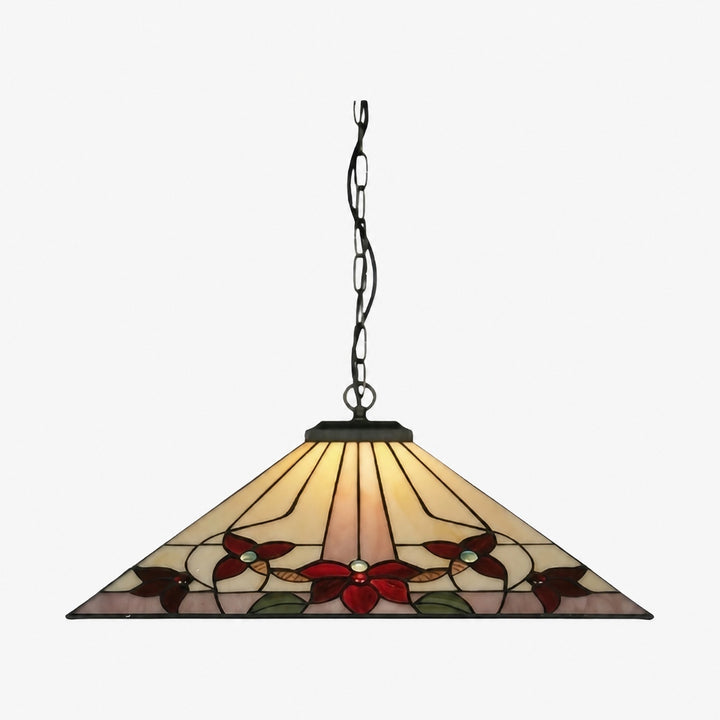TF Camillo Classic Patterned Pendant Light – Stained Glass Lamp for Bedroom or Hallway