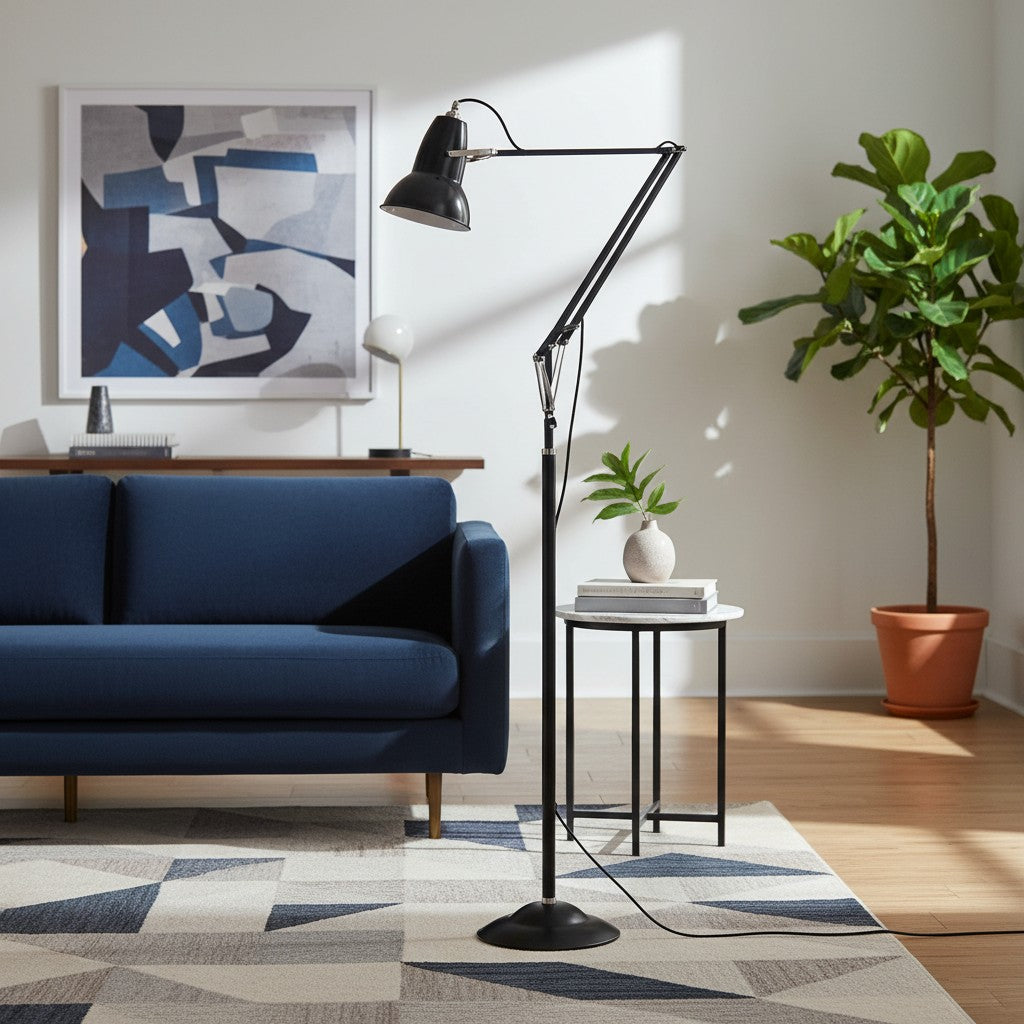 Original 1227 Classic Adjustable Floor Lamp with Slim Lines for Reading Areas