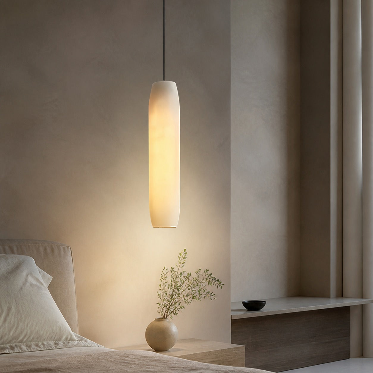 Alabaster Flute Pendant Light