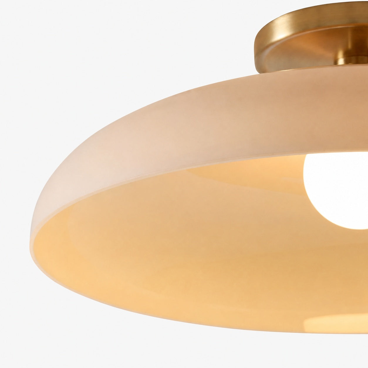 Vega Glass Flush Mount - Champagne-Tinted Globe Modern Glass Ceiling Light for Hallway