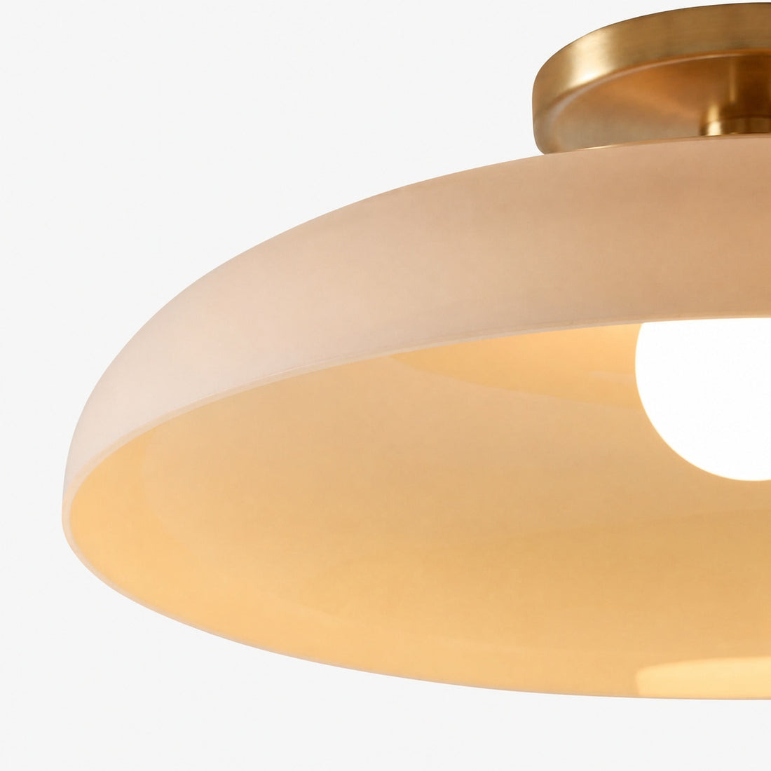 Vega Glass Flush Mount - Champagne-Tinted Globe Modern Glass Ceiling Light for Hallway