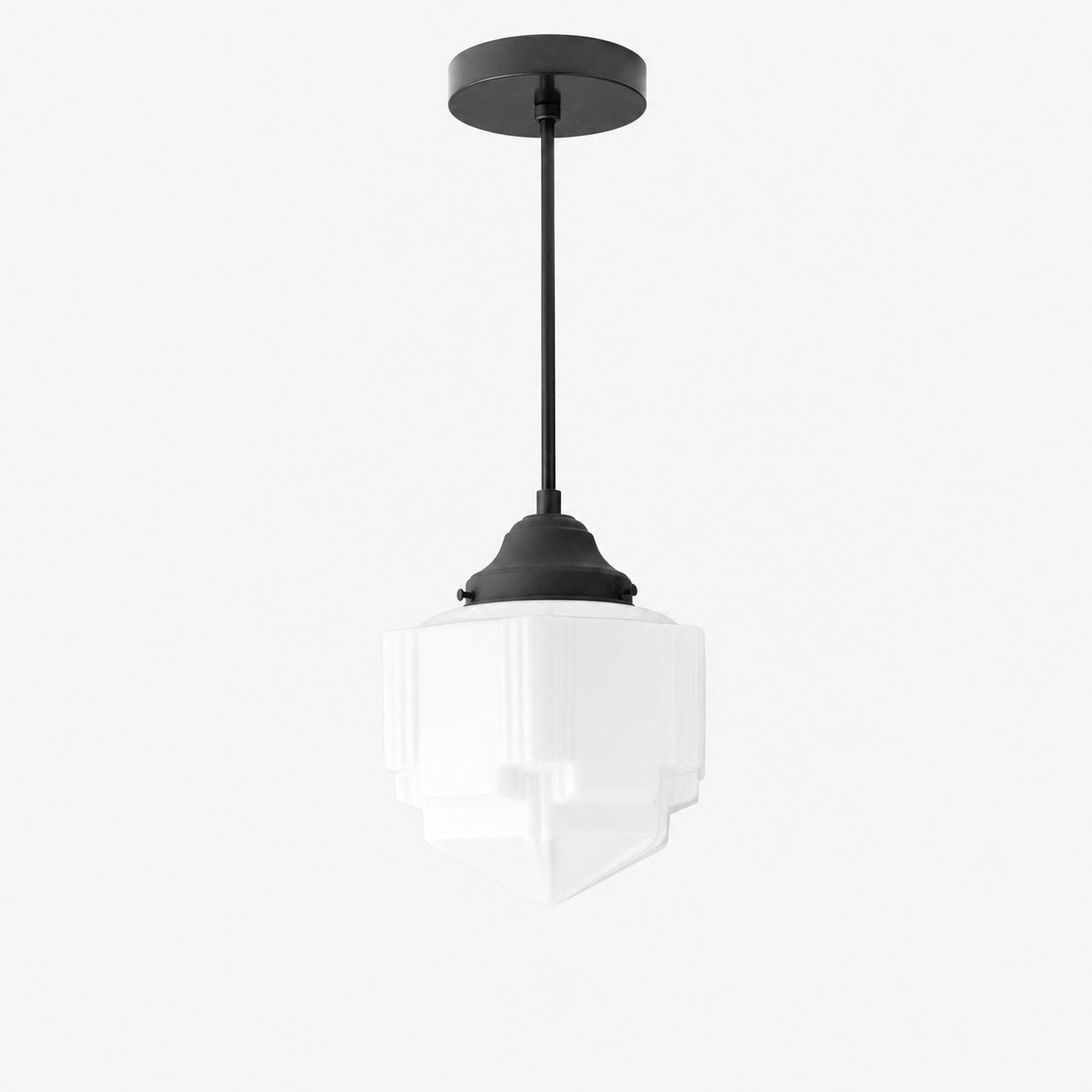 Geotower Glass Modern Pendant Light - Skyscraper Design - Brass or Black or Nickel Finish