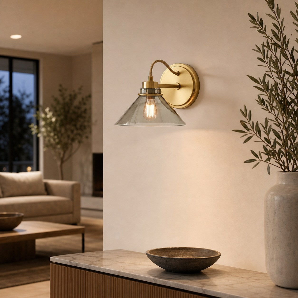 Aurenza Sconce – Farmhouse Wall Light with Metal Accents for Cozy Spaces
