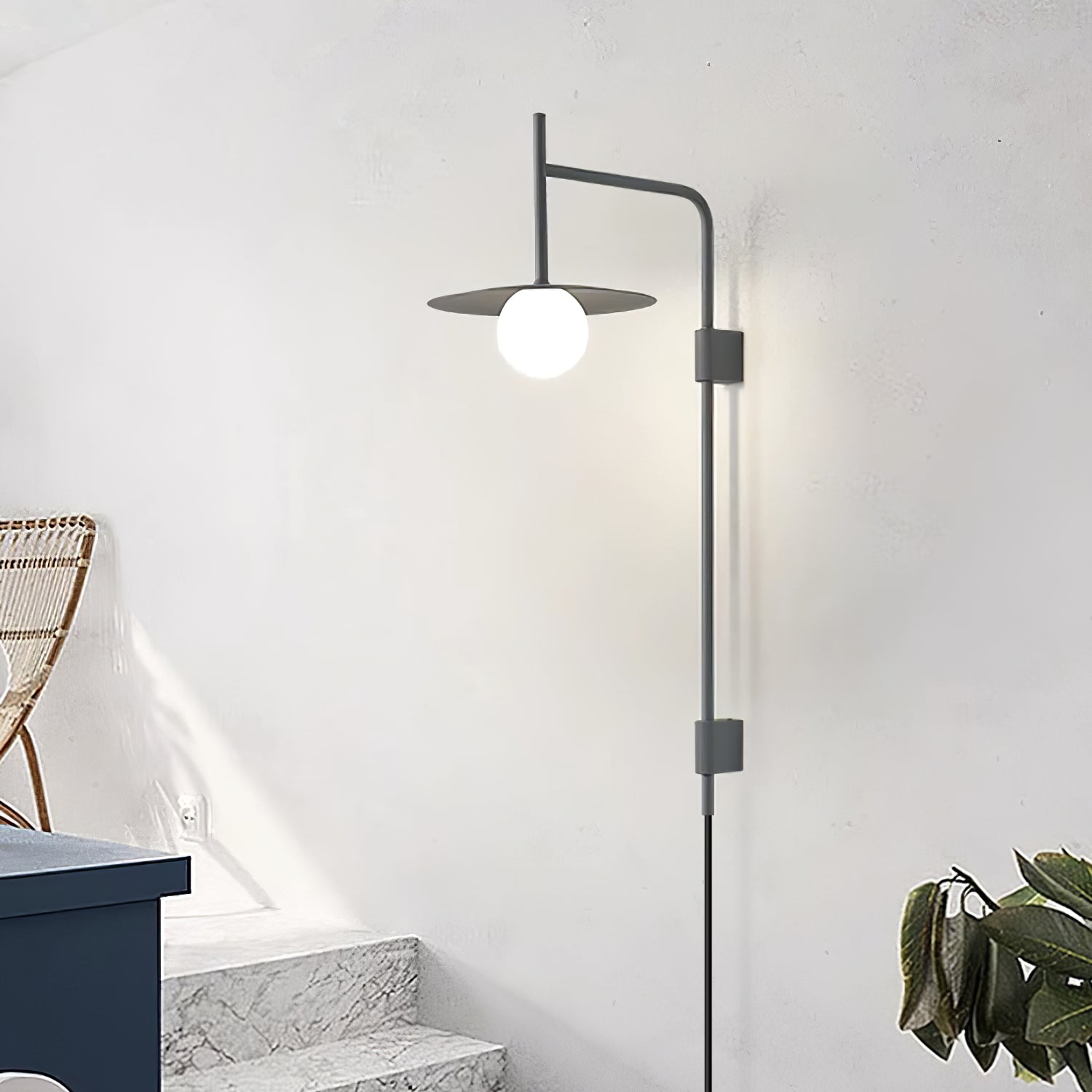 Gea Metal Swing Arm Wall Lamp - Scandinavian Minimalist Nordic Sconce
