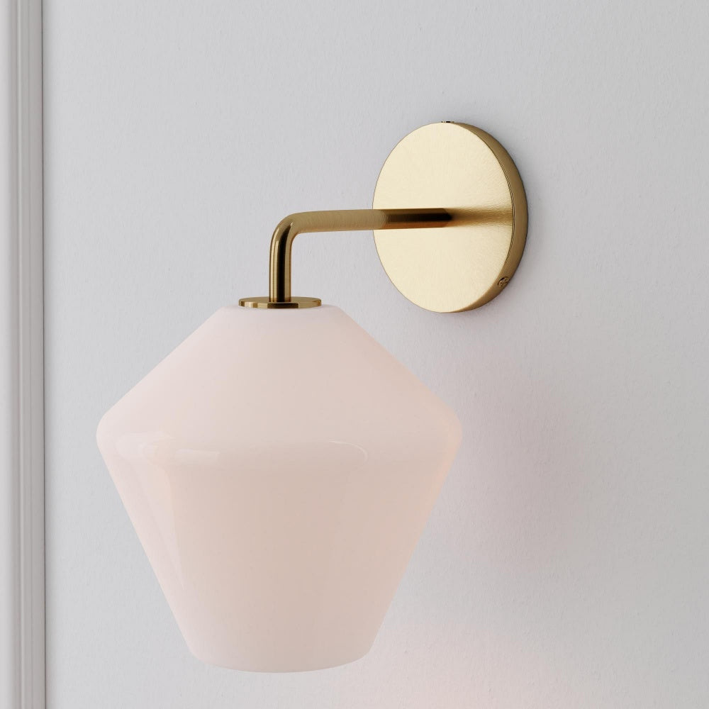 Sculptural Glass Geo Sconce - Modern Bathroom Mirror Globe Wall Light