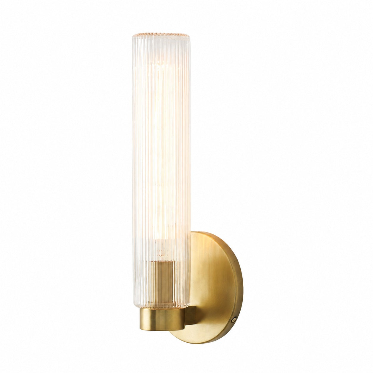 Rivora Fluted Glass Indoor Outdoor Sconce - Modern Wall Light for Home Decor