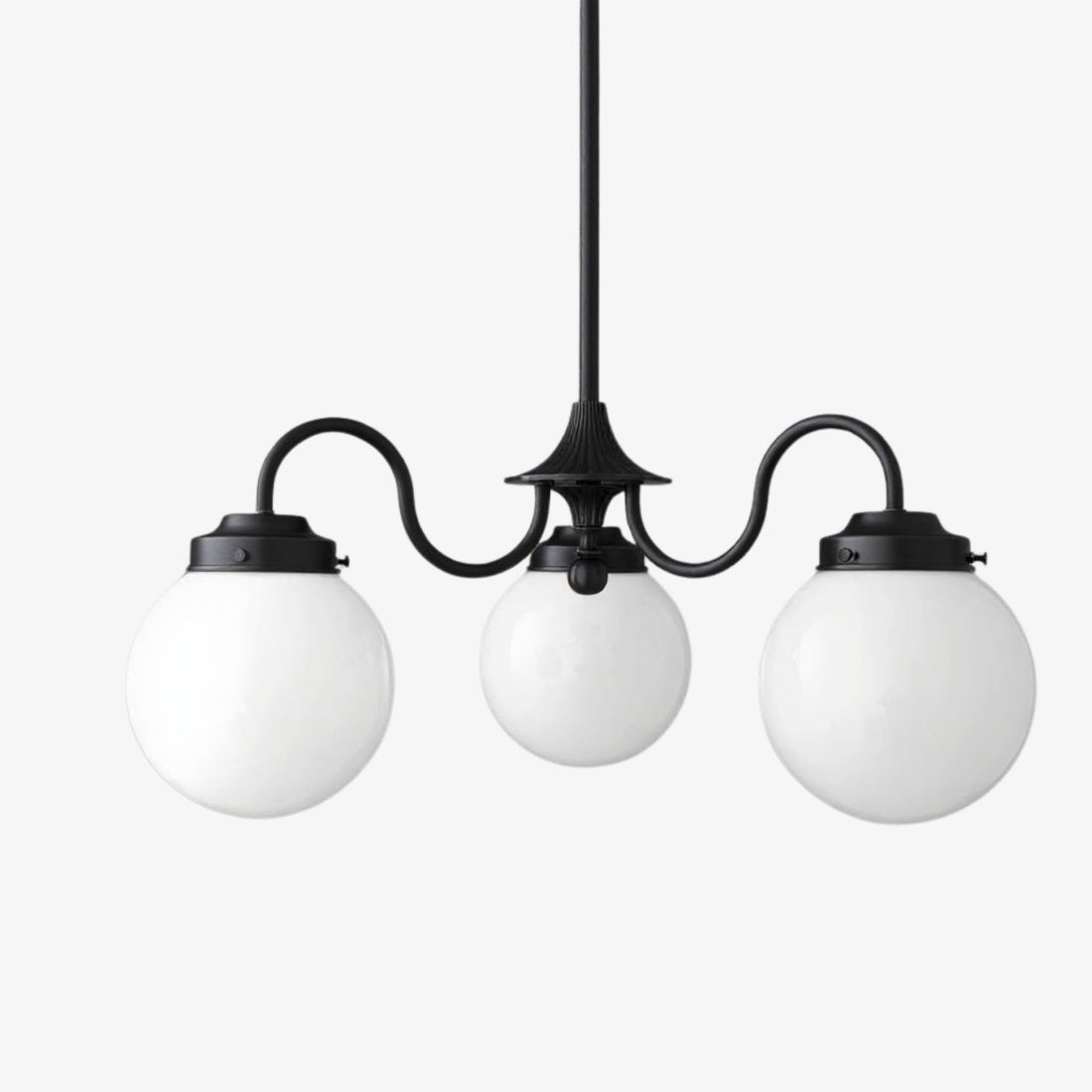 Glorica Glass Vintage Globe Chandelier - Brass 3-Light Frosted Glass Hanging Fixture