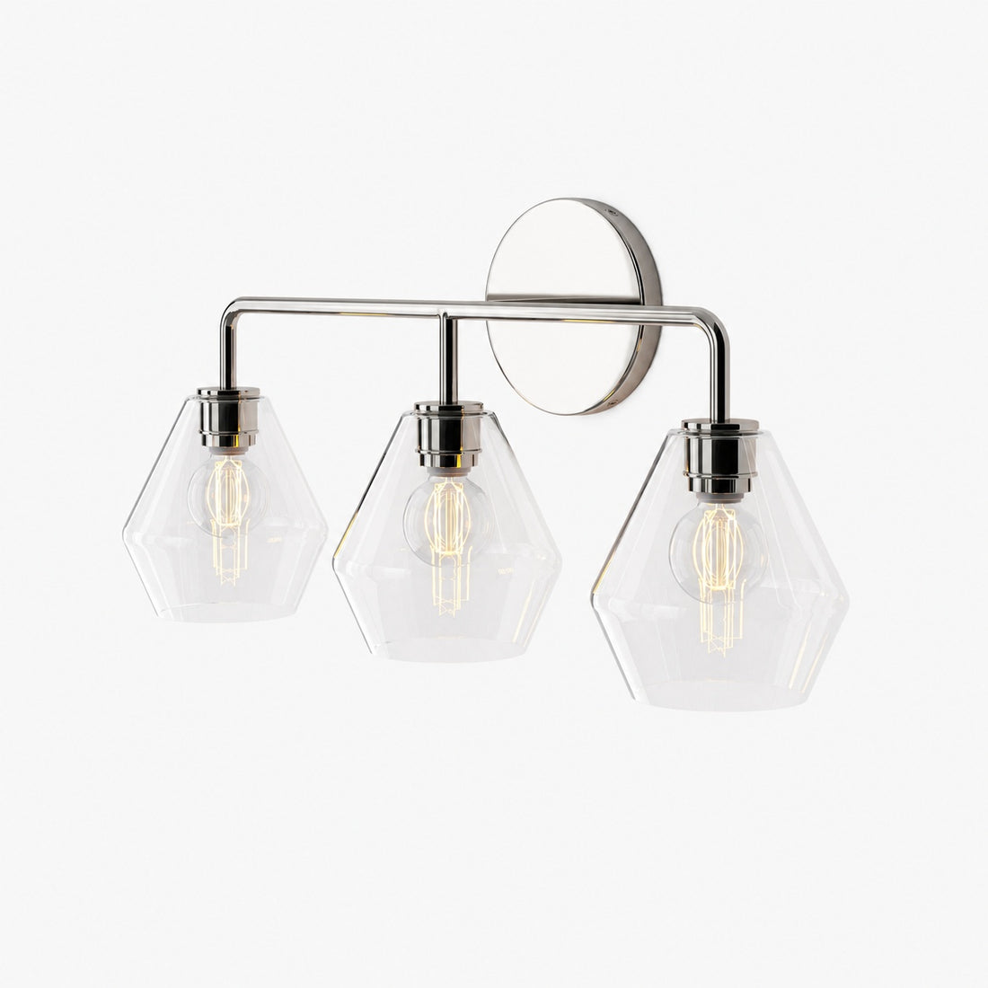 Merin Multi Head Dressing Table Wall Lamp - Metal And Glass Sculptural Lamp