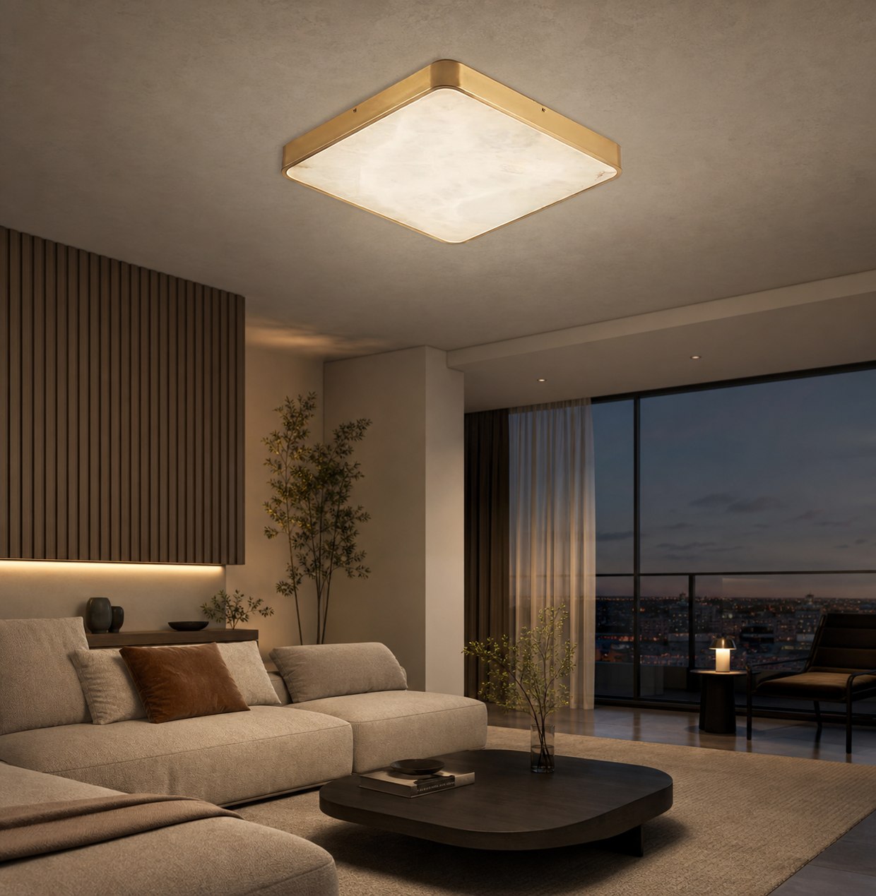 Geometric Alabaster Recessed Ceiling Light