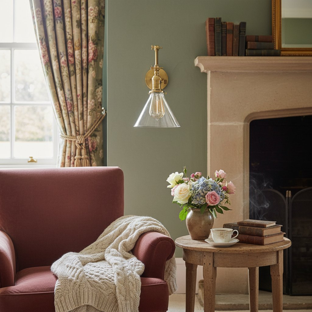 Conique Metal Industrial Wall Sconce with Adjustable Arm - Vintage Glass Cone Shade