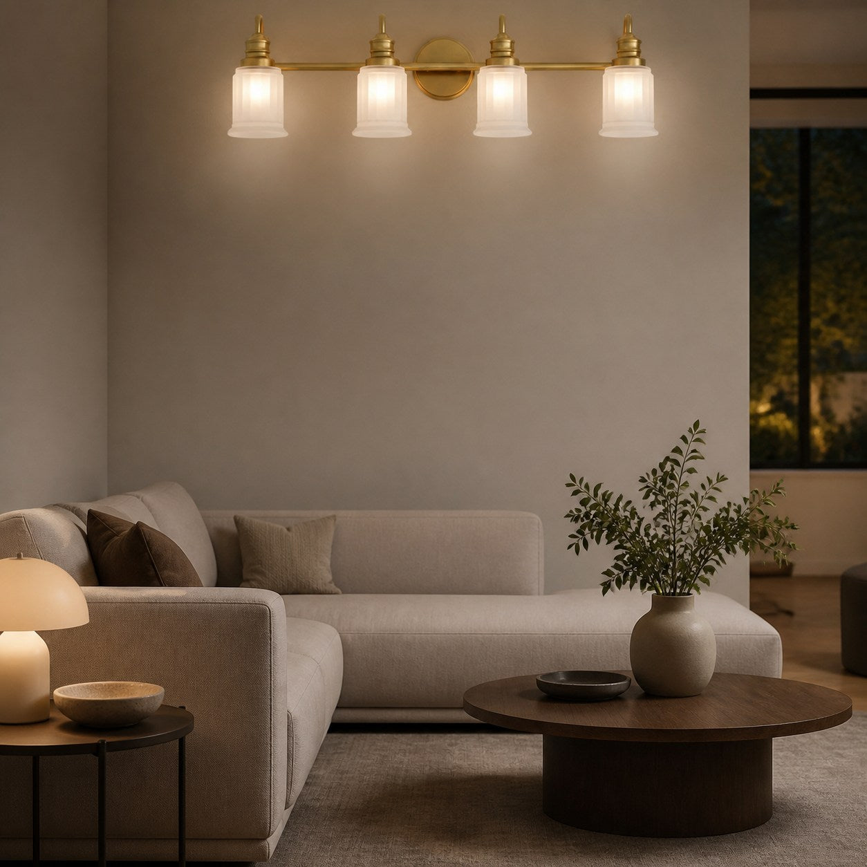 Lirra Bathroom Metal Wall Lamp with Glass Shade - Damp Rated Wall Sconce