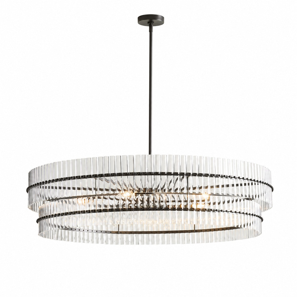 Lumora Crystal Pendant Light – Elegant Tumbled Brass & Cut Glass