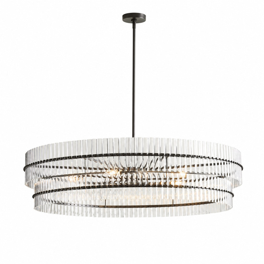 Lumora Crystal Pendant Light – Elegant Tumbled Brass & Cut Glass