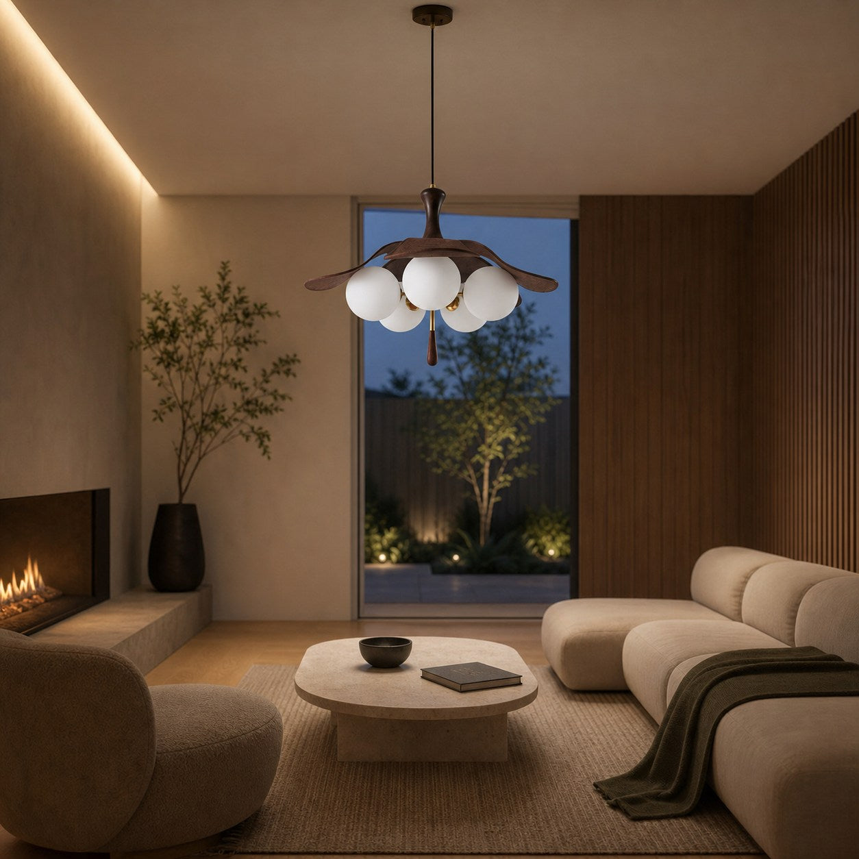 Orrise Series Sculptural Globe Cluster Pendant Lamp - Metal and Glass Pendant Light