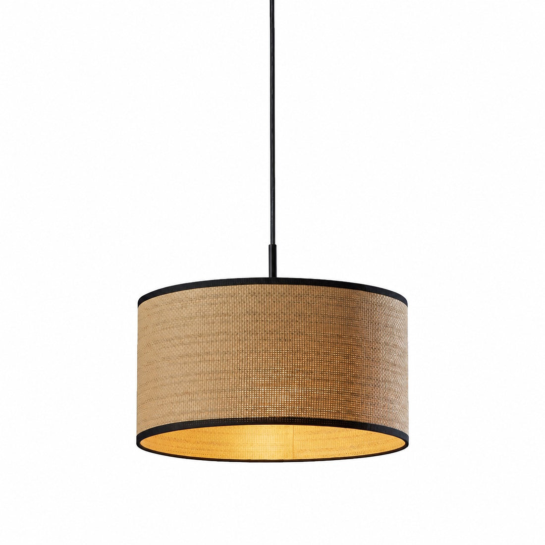 Dumora Fabric Drum Shade Pendant Light - Linen Design Hanging Light