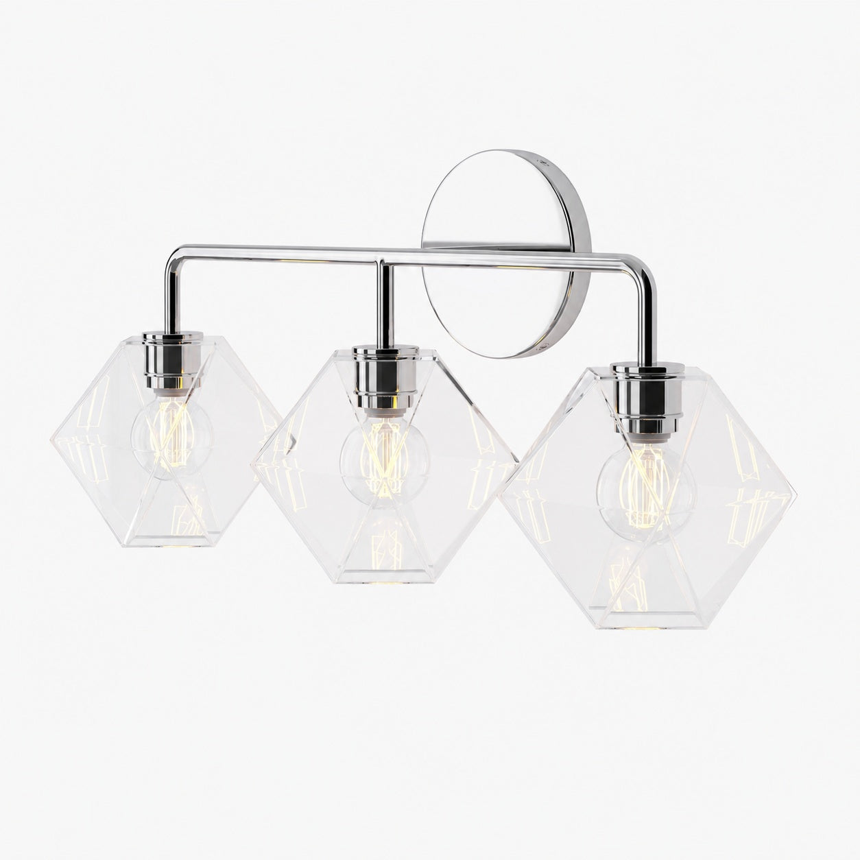 Talvior Geometric Modern Bathroom Sconce - Faceted Shade Light in Luxe Finishes