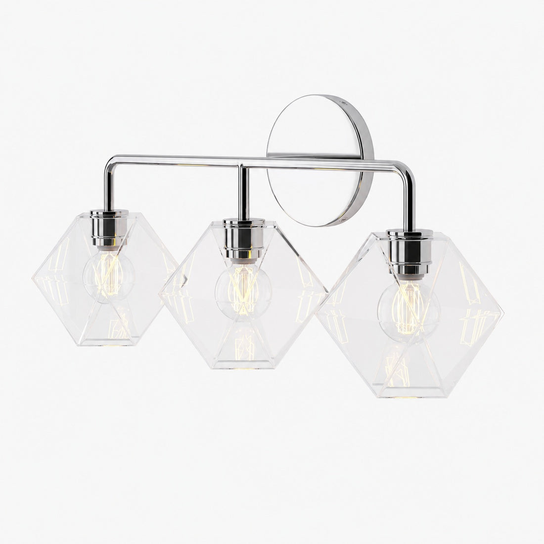 Talvior Geometric Modern Bathroom Sconce - Faceted Shade Light in Luxe Finishes
