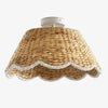 Ruvest Farmhouse Flush Mount Ceiling Light - Scallop Rattan for Warm Interiors